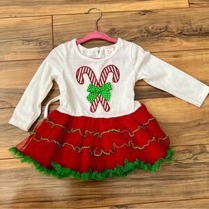 Youngland Red and Green Candy Cane Dress